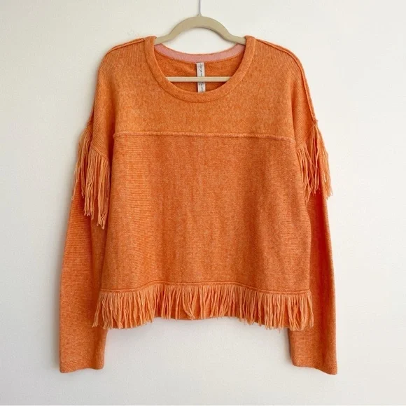 New Raquel Allegra women’s Fringe Western Sweater Knit Soft Designer Cowboy S